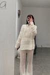 SWAYING/KNIT Flared Pants SW212XZ48 White PS26